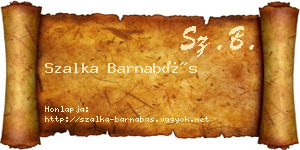 Szalka Barnabás névjegykártya
